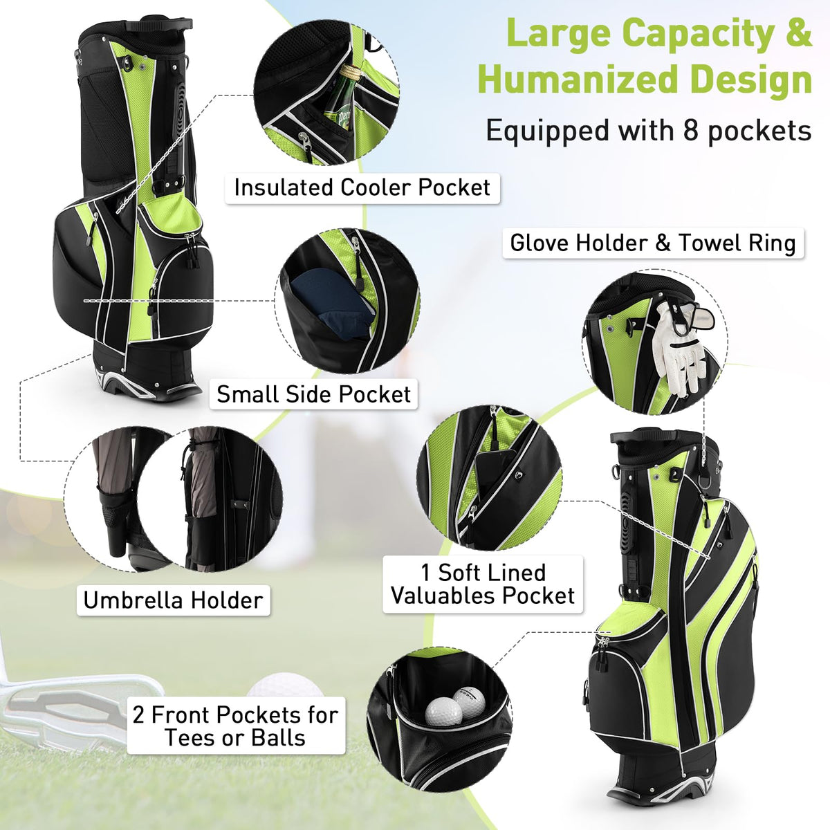 Lightweight SPORFIT stand bag ideal for long rounds