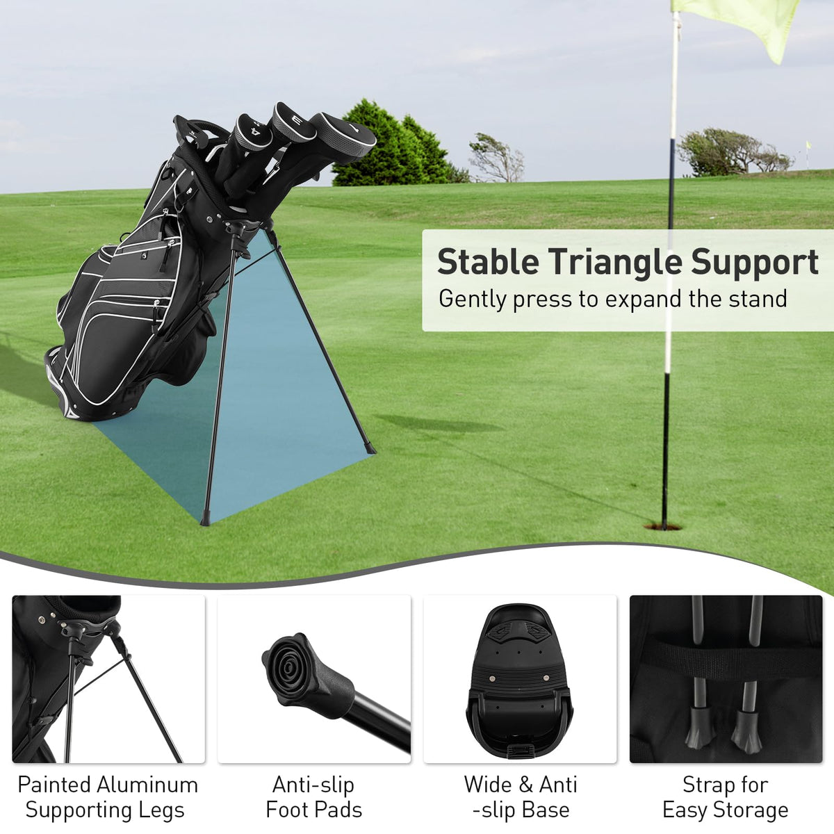 SPORFIT retractable legs with non-slip pads ensure stability.