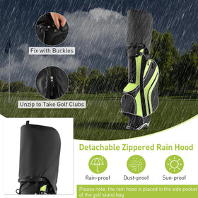 Umbrella holder and towel ring for convenient on course use