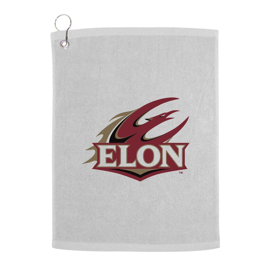 Sport Your Gear Elon Phoenix golf towel shows the logo on the face, durable for repeated rounds.