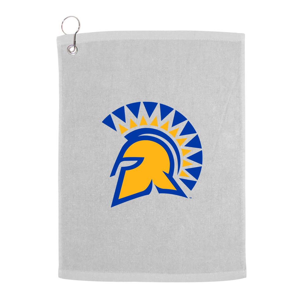 Sport Your Gear San Jose State Spartans golf towel face shows sharp logo and vibrant colors.