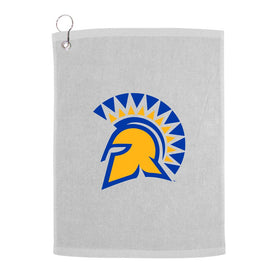 Sport Your Gear San Jose State Spartans golf towel face shows sharp logo and vibrant colors.