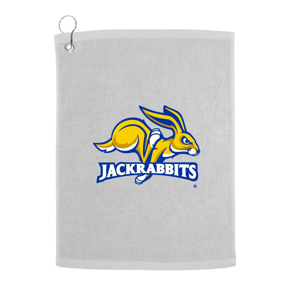Sport Your Gear SDSU Jackrabbits golf towel logo face keeps clubs and hands clean and dry