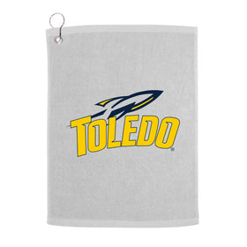 Sport Your Gear Toledo Rockets towel logo closeup, keeps clubs dry and logo sharp.