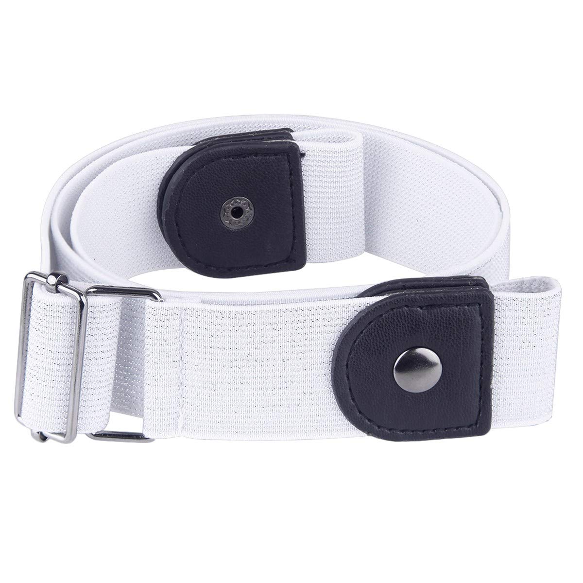 Sportmusies elastic no buckle belt close-up shows durable nylon and stretch for comfort