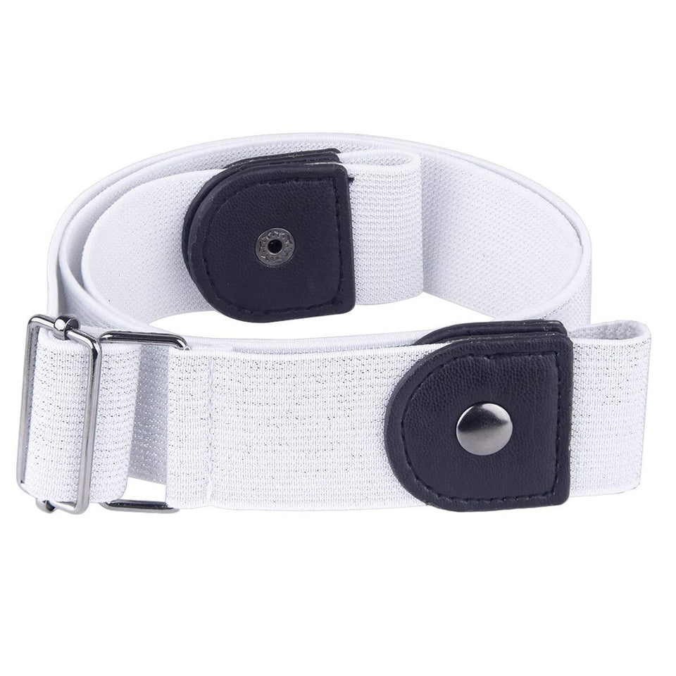 Sportmusies elastic no buckle belt close-up shows durable nylon and stretch for comfort