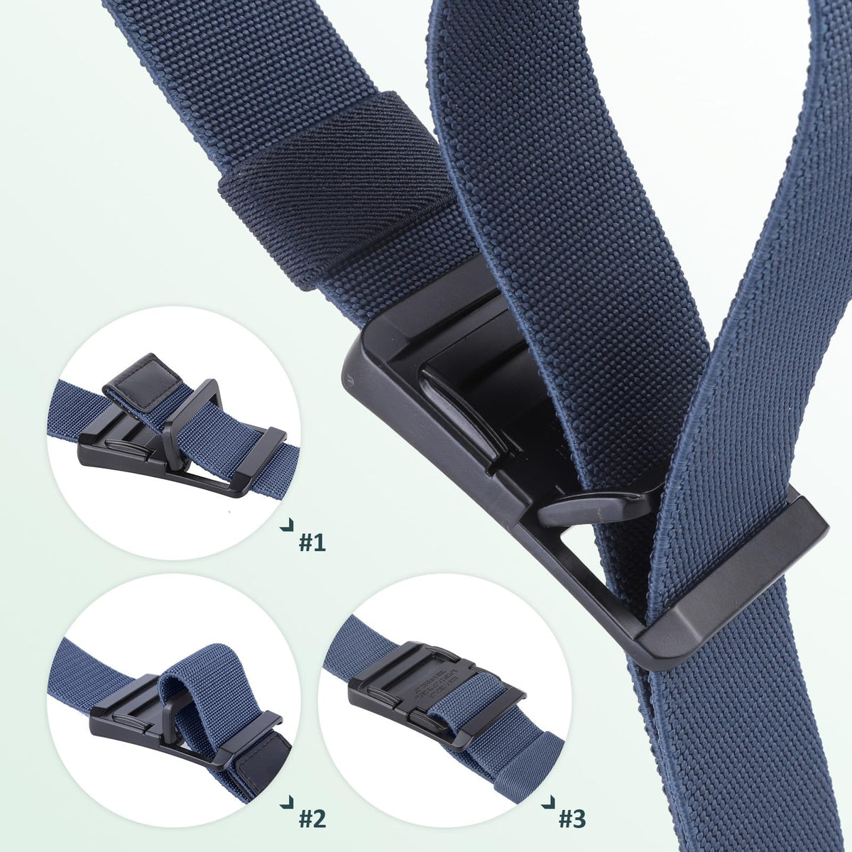 Sportmusies tactical elastic belt worn with jeans for reliable fit.