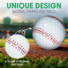 Sporty Body BaseGolf baseball stitching detail emphasizing unique design.