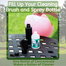 Spot On concentrated golf cleaner blends into a gallon for versatile use.