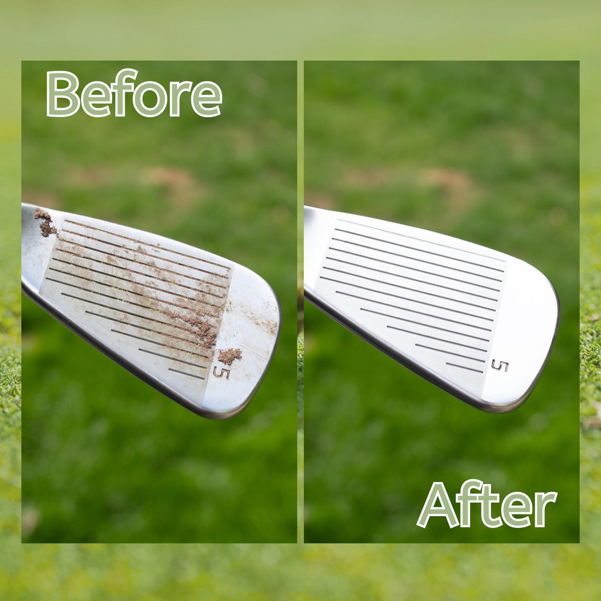 Spot On golf grime removal tackles grass stains on clubs without harsh scrubbing.