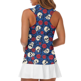 Spowatriy Skull Rose racerback design for unrestricted movement