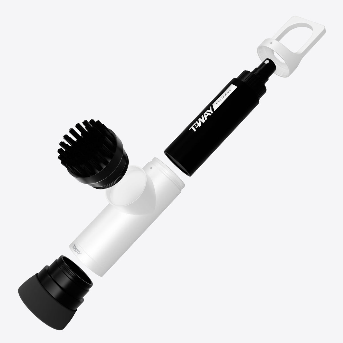 Sprush cleans golf balls and shoes efficiently with one pass