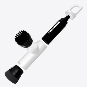 Sprush cleans golf balls and shoes efficiently with one pass