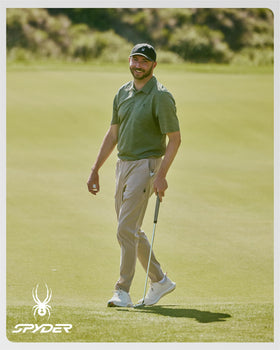 Spyder Mens Work Pants show moisture-wicking fabric keeps you dry during busy days.