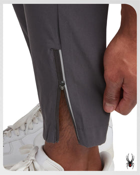 Spyder mens work pants shown with moisture-wicking fabric for dry comfort.