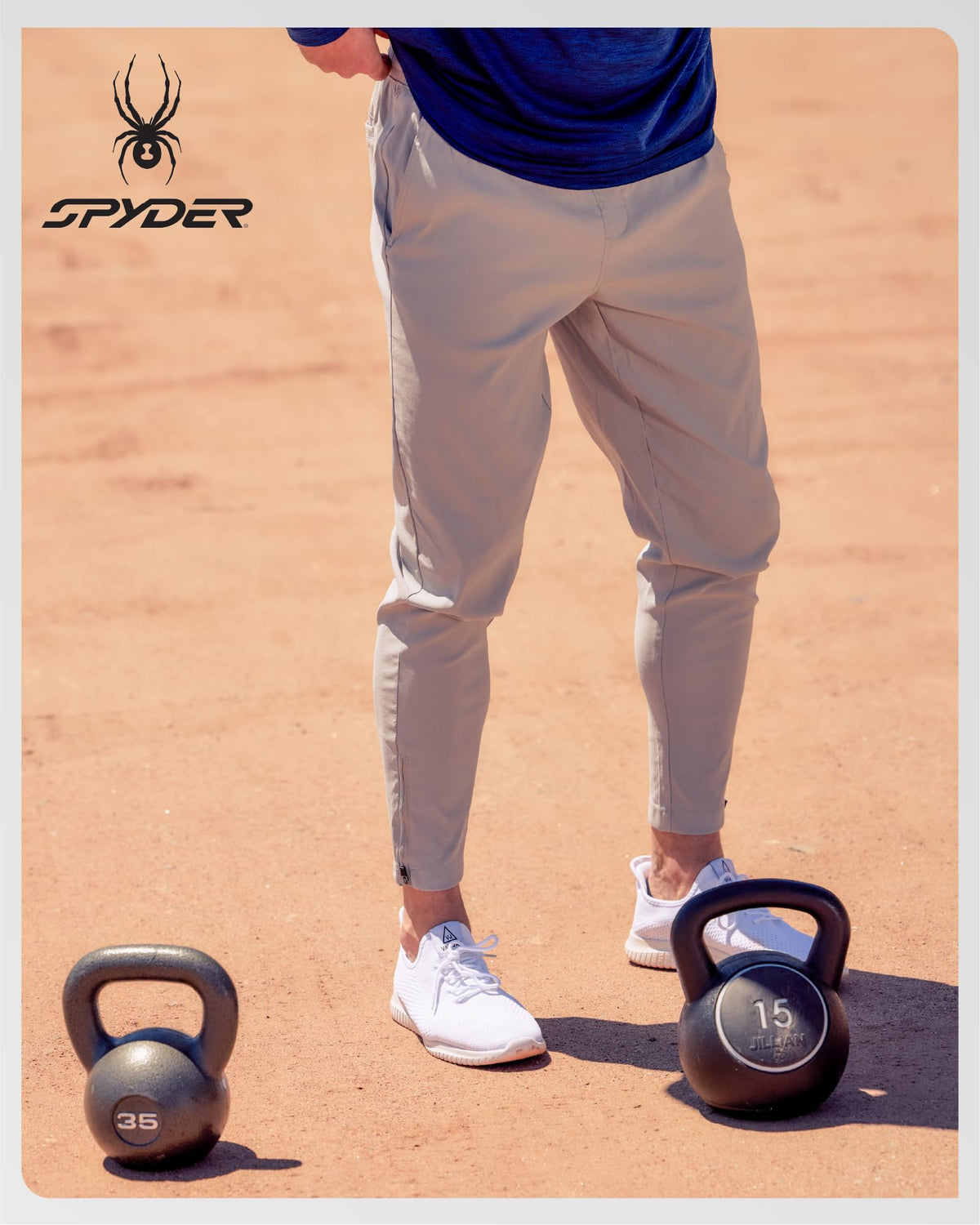 Spyder men's work pants on urban model, demonstrating all-day comfort and mobility.
