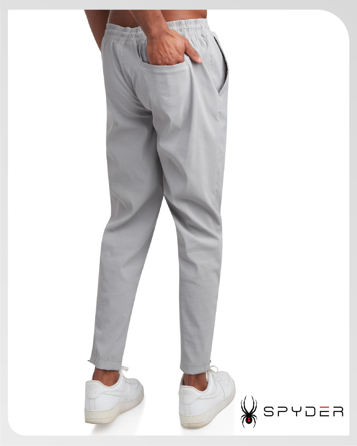 Spyder work pants with zippered ankles for easy transition between work and golf outfits.