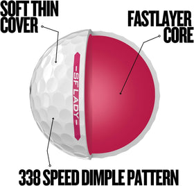 Srixon 338-speed dimple pattern promoting stable flight.