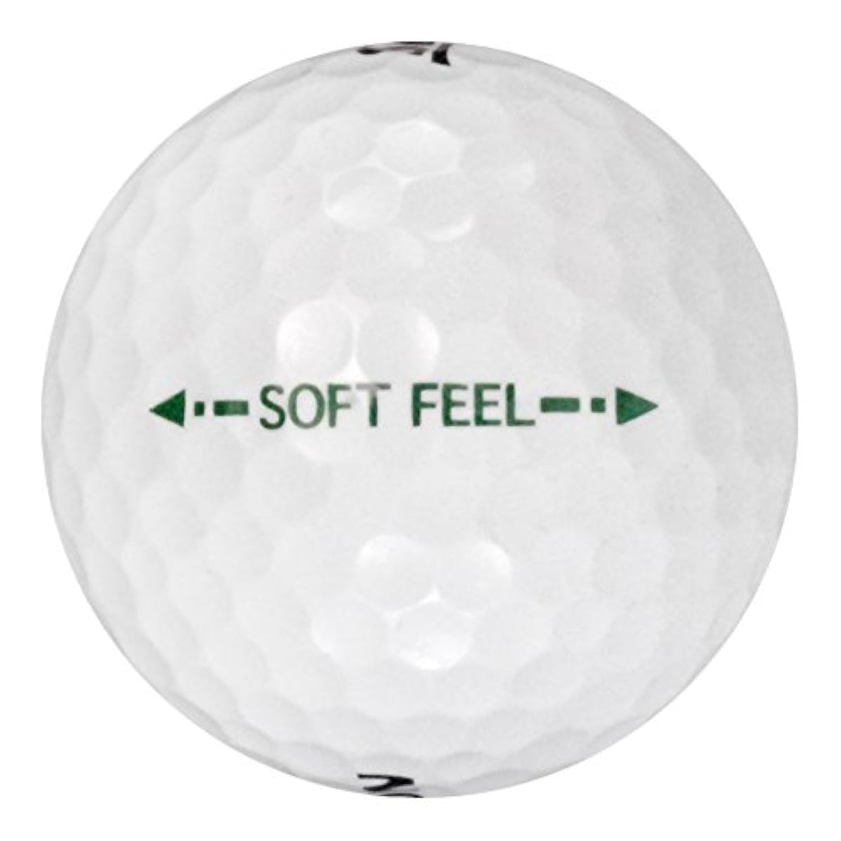 Srixon 50 Soft Feel ball close-up indicating soft cover for greenside control