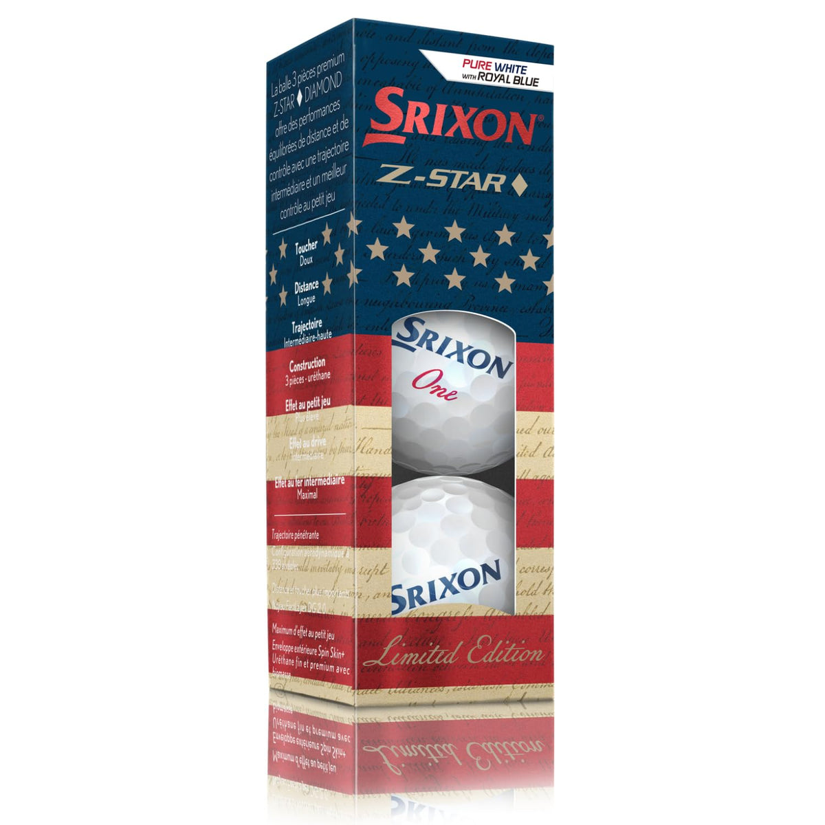 Srixon Diamond 3 FastLayer Core close-up with soft center and firmer edges for speed.