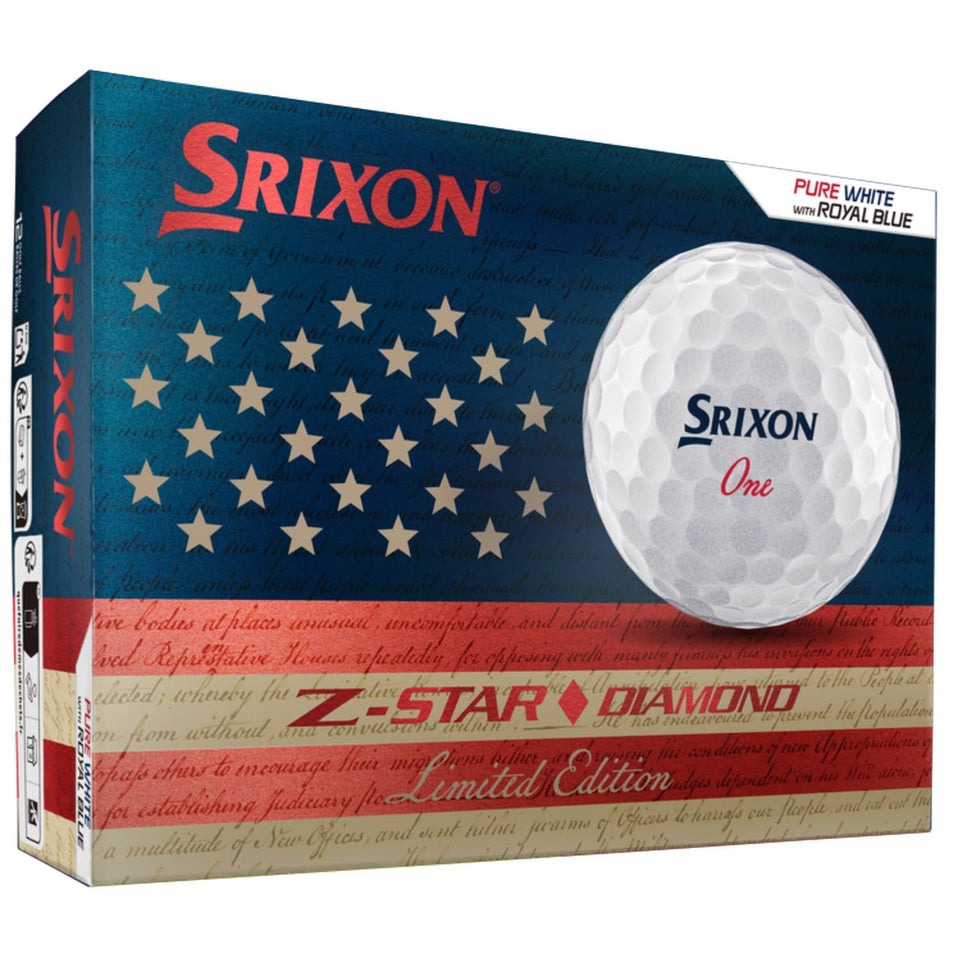Srixon Diamond 3 USA ball pack close-up showing limited edition design for higher launch.
