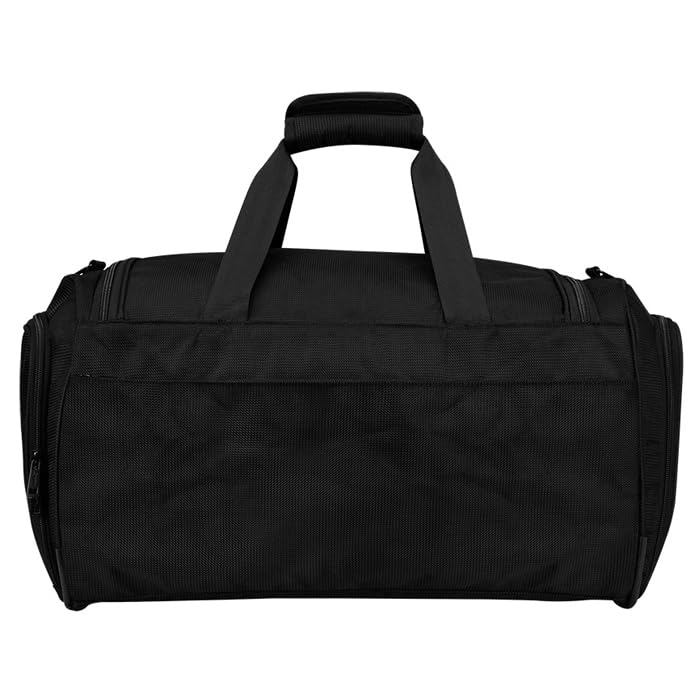 Srixon duffel bag shoe compartment isolates footwear to maintain cleanliness.
