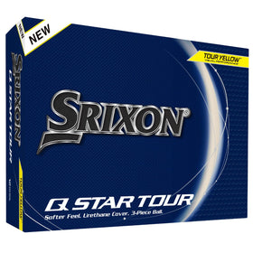 Srixon Q-STAR Tour 5 yellow ball close-up with soft feel and spin potential.
