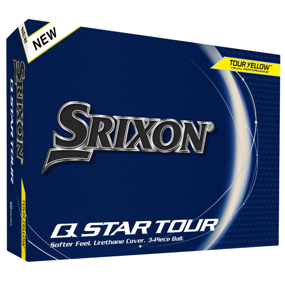 Srixon Q-STAR Tour 5 yellow ball close-up with soft feel and spin potential.
