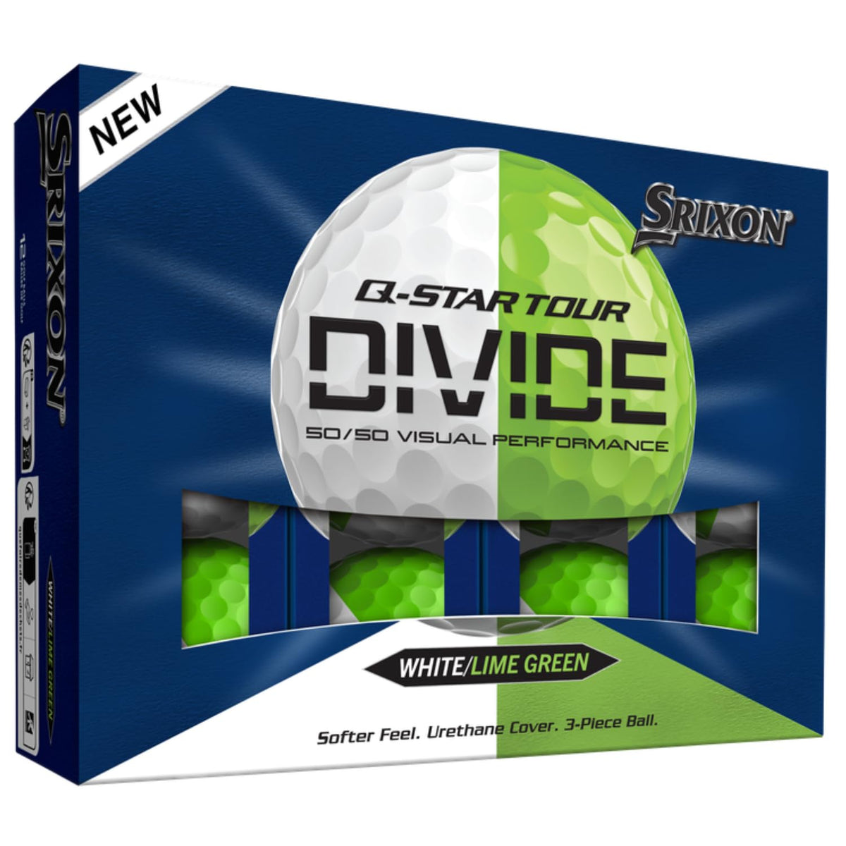 Srixon Q-Star Tour 6 Divide gloss finish improves spin visibility and greenside feel.
