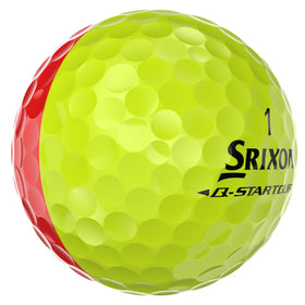 Srixon Q-Star Tour 6 Divide yellow-red ball, seam line visible for aim and roll cues.