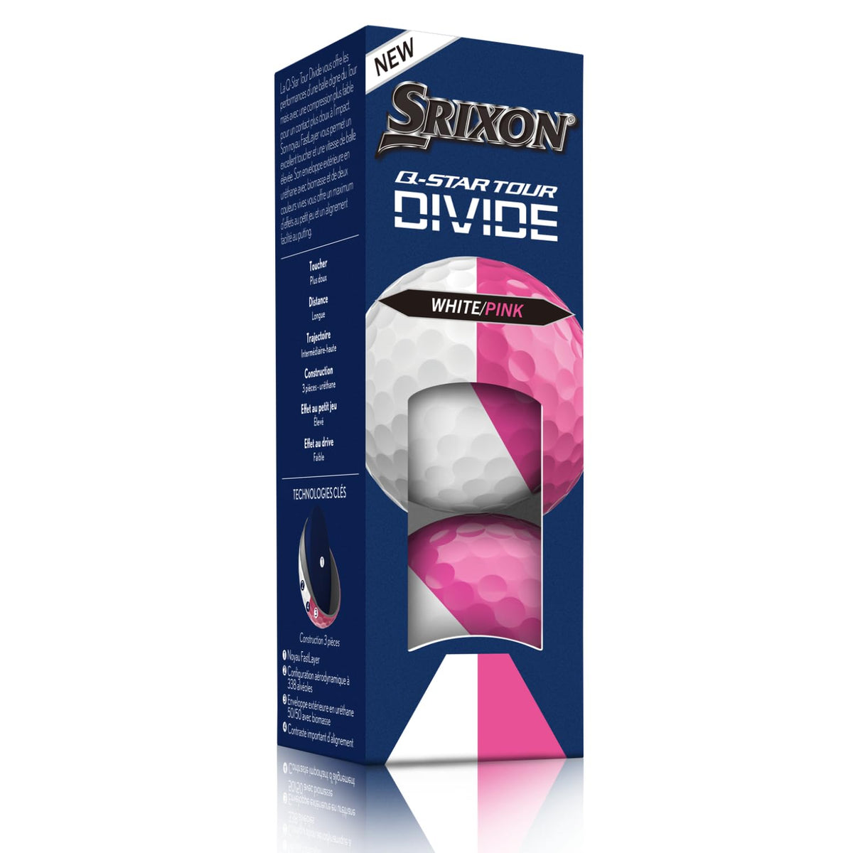 Srixon Q-STAR Tour Divide Spin Skin+ coating showing groove grip and control.