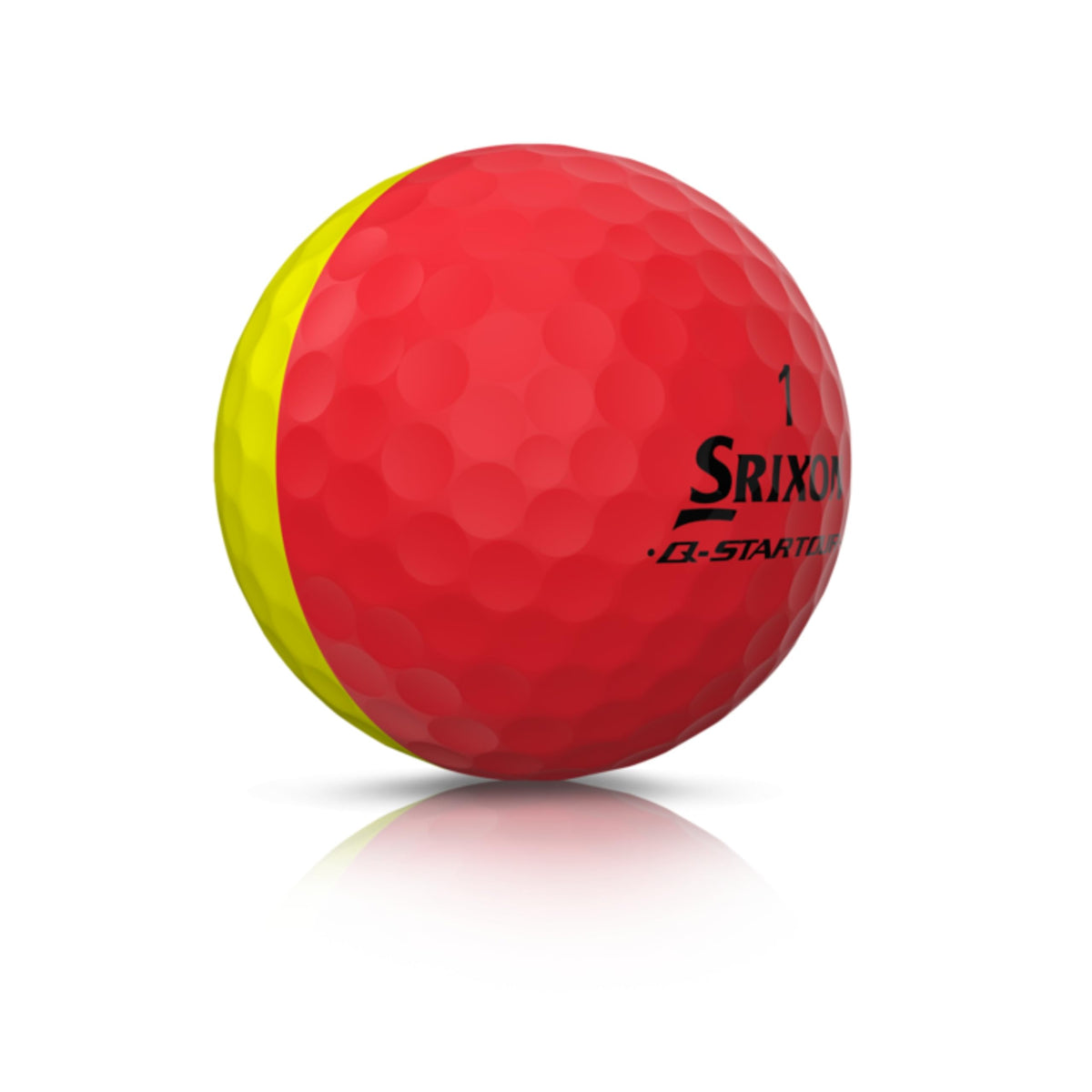 Srixon Q-Star Tour Divide spin trace highlighting the ball's two-tone cover.