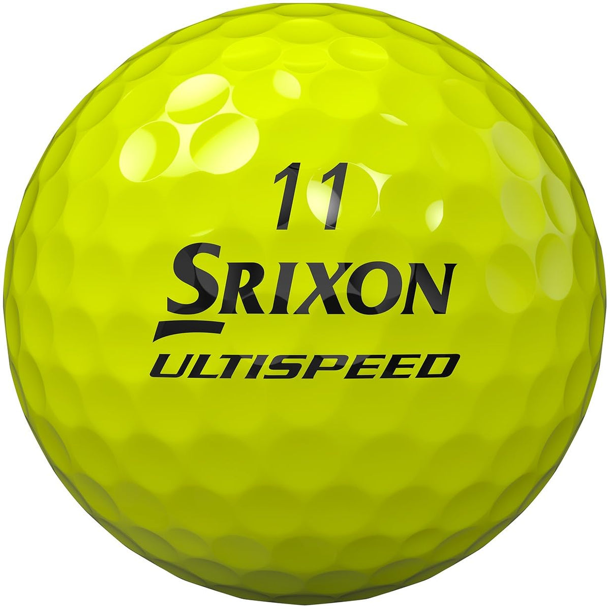 Srixon Q-Star Ultispeed 338-dimple closeup reduces drag for higher launch.