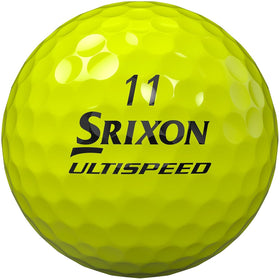Srixon Q-Star Ultispeed 338-dimple closeup reduces drag for higher launch.
