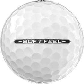 Srixon Soft Feel 13 green-side-spin close-up emphasizes control on chips and pitches