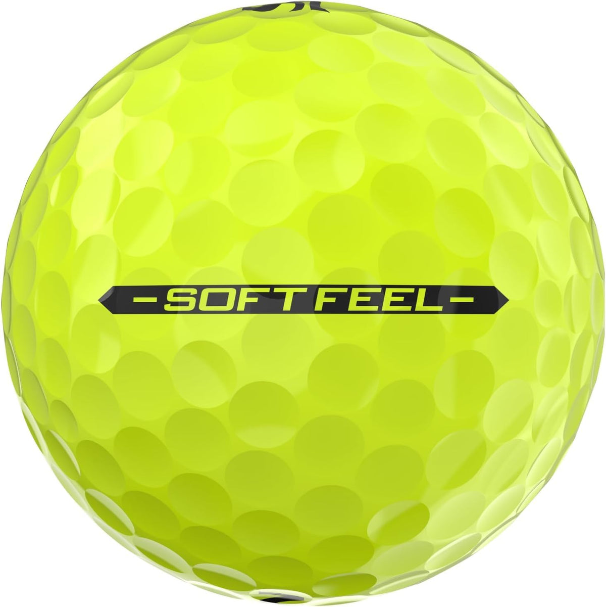 Srixon Soft Feel 13 Yellow ball in flight with speed dimples for distance.