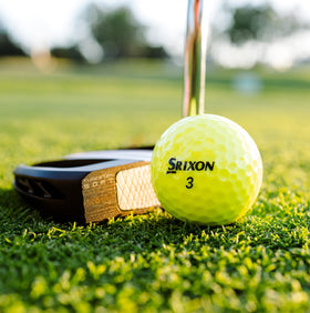 Srixon Soft Feel 13 Yellow ball has a soft cover for greenside feel.