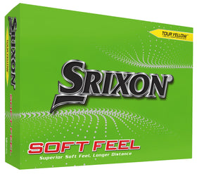 Srixon Soft Feel 13 Yellow ball on tee for confident long drives.