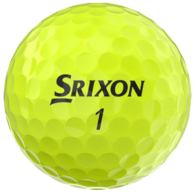 Srixon Soft Feel 14 yellow speed-dimple pattern improves launch and lift.