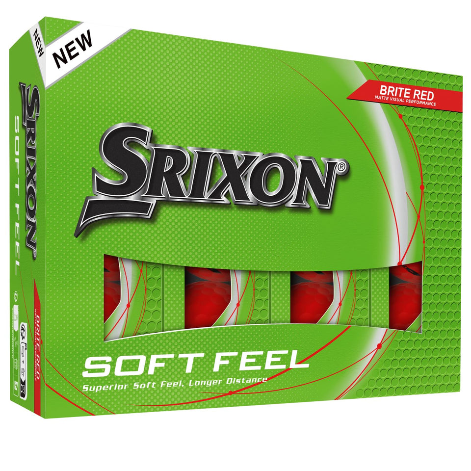 Srixon Soft Feel Brite Red ball visibility improves findability on the course