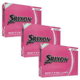 Srixon Soft Feel Lady ball cover close-up showing soft feel and control.