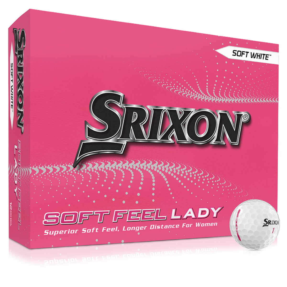Srixon Soft Feel Lady ball on tee shot, smooth launch and distance potential.