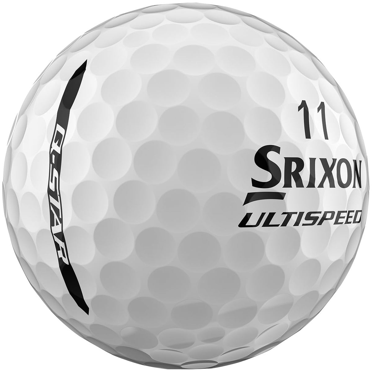 Srixon UltiSpeed 338-dimple pattern reduces drag for higher launch.