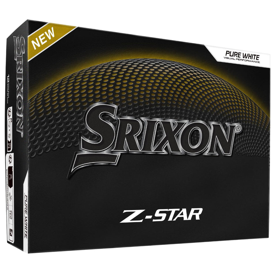 Srixon Z-Star 9 white ball, front view, designed for consistent flight.