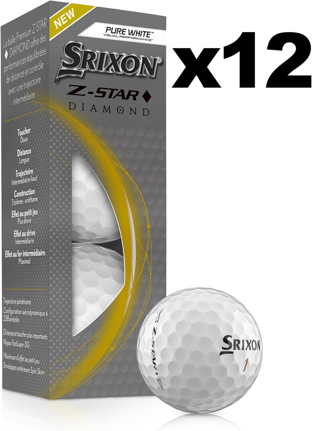 Srixon Z-Star Diamond 2 338-speed dimple pattern detail for reduced drag