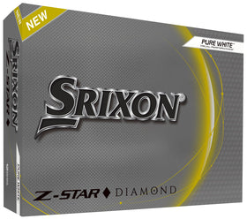 Srixon Z-Star Diamond 2 ball front view showing sleek white design for optimal launch