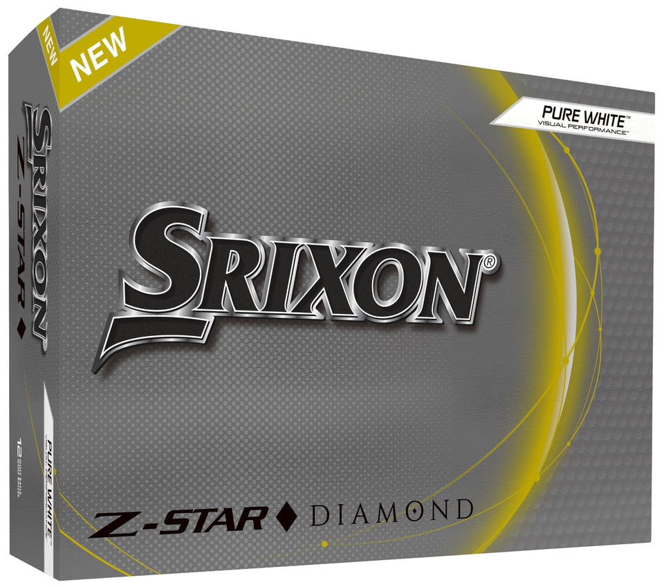 Srixon Z-Star Diamond 2 ball front view showing sleek white design for optimal launch