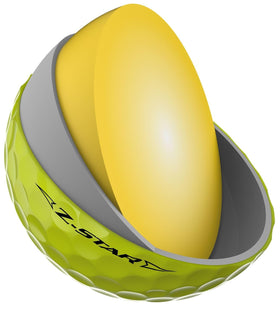 Srixon Z-Star Tour Yellow 338 Speed Dimple Pattern reduces drag for stable flight