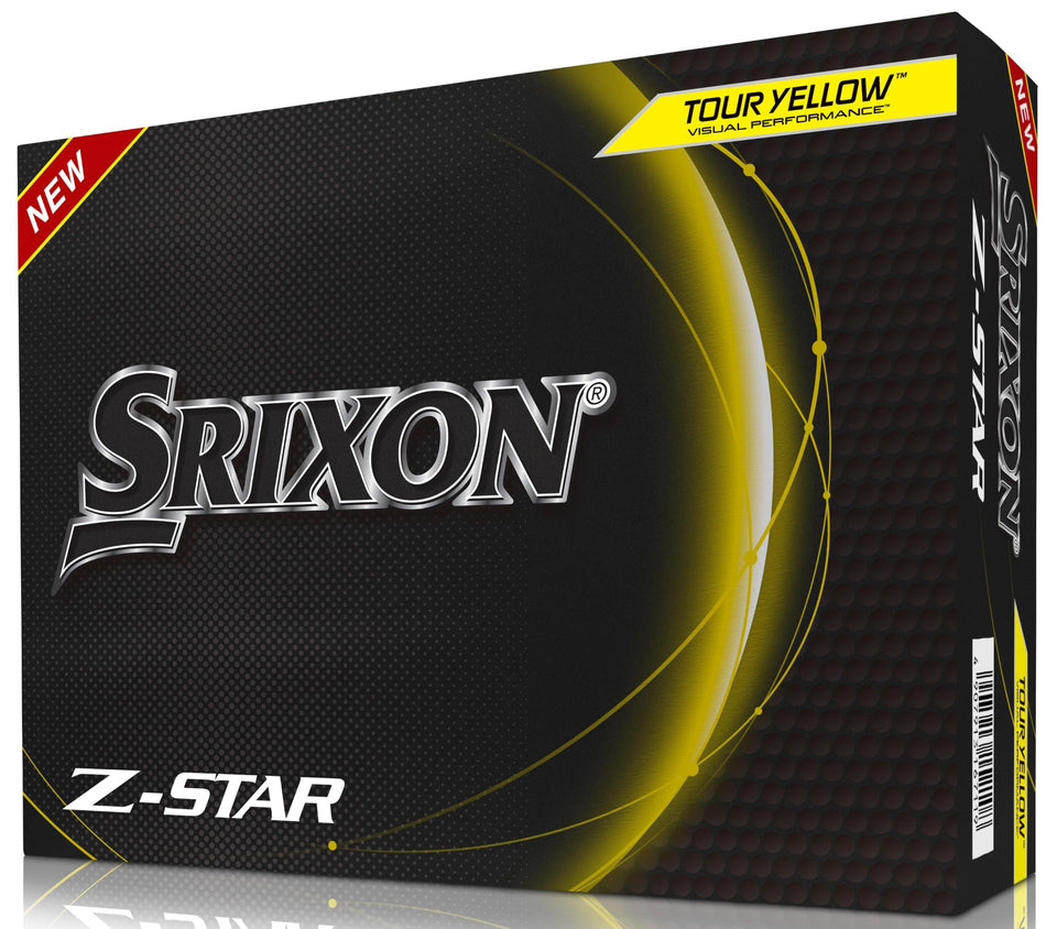 Srixon Z-Star Tour Yellow uniq size ball close-up highlighting premium feel on greens