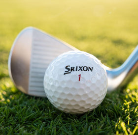 Srixon Z-Star XV packaging and ball ready for play on course.